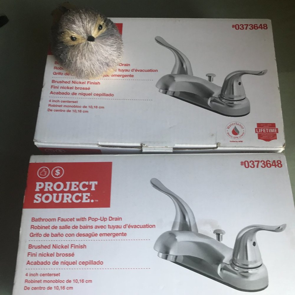 NWT  Set of 2 Brushed Nickel Bathroom Faucets